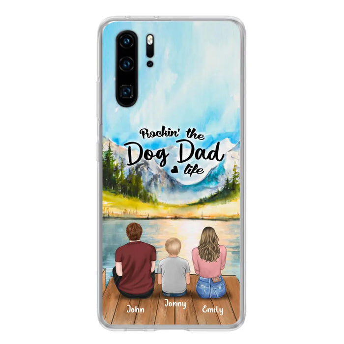 Personalized Parents Pet Phone Case - Parents With 1 Kid And Up to 2 Pets - Case For Xiaomi, Oppo And Huawei