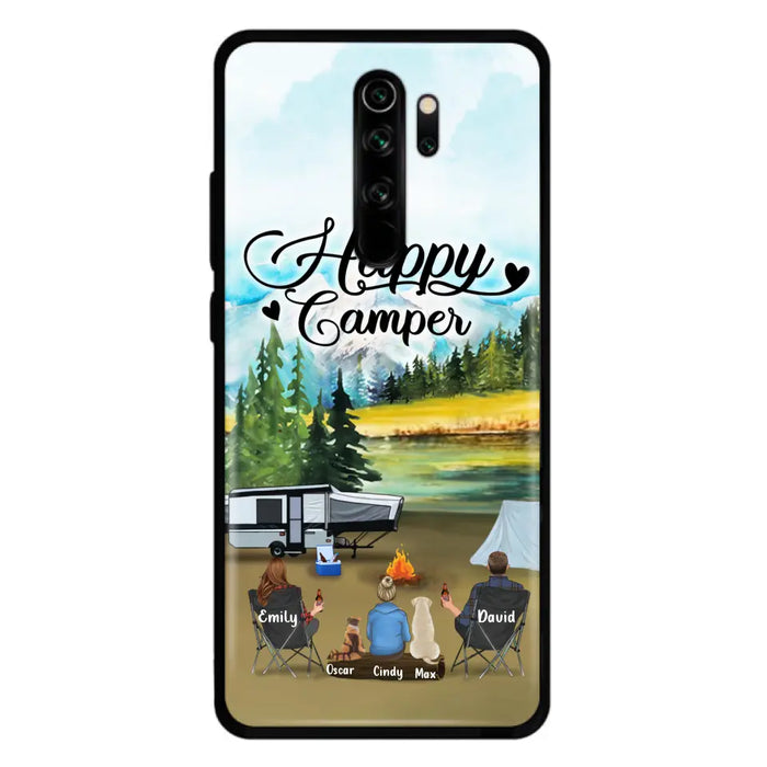 Personalized Camping Phone Case - Parents With 1 Kids And 2 Pets - Best Gift For Family - Happy Camper - Case For Xiaomi, Oppo And Huawei