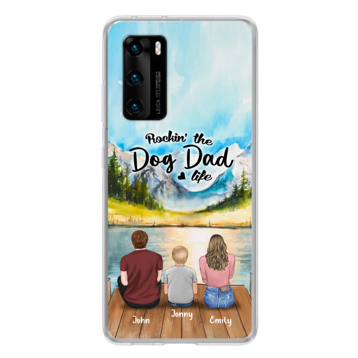 Personalized Parents Pet Phone Case - Parents With 1 Kid And Up to 2 Pets - Case For Xiaomi, Oppo And Huawei