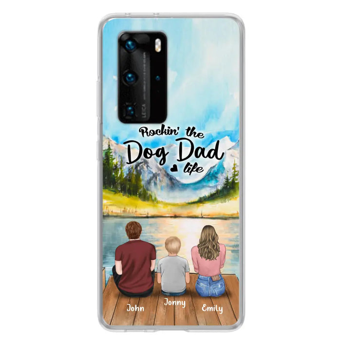 Personalized Parents Pet Phone Case - Parents With 1 Kid And Up to 2 Pets - Case For Xiaomi, Oppo And Huawei