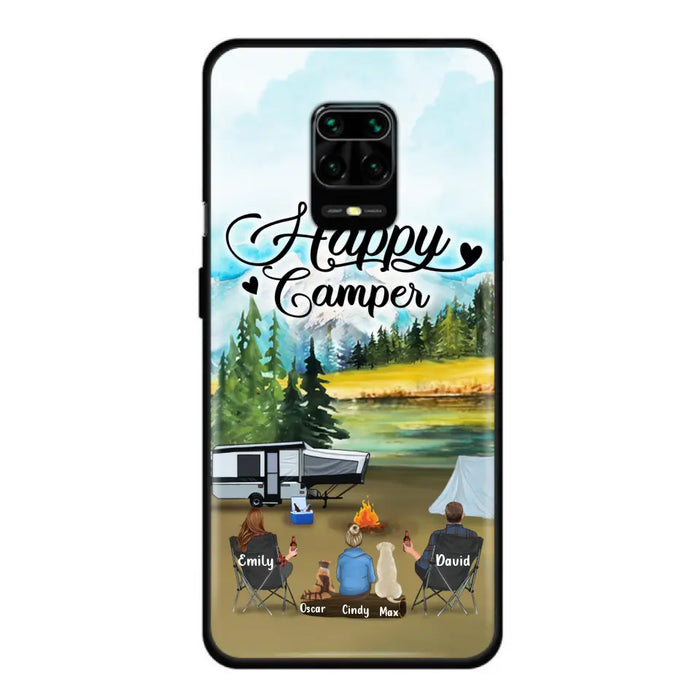 Personalized Camping Phone Case - Parents With 1 Kids And 2 Pets - Best Gift For Family - Happy Camper - Case For Xiaomi, Oppo And Huawei