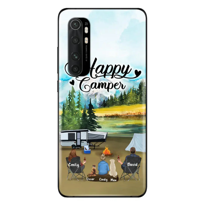 Personalized Camping Phone Case - Parents With 1 Kids And 2 Pets - Best Gift For Family - Happy Camper - Case For Xiaomi, Oppo And Huawei