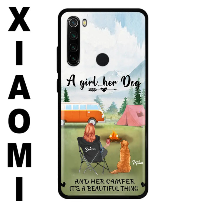Personalized Dog Mom Camping Phone Case - Mom With Up to 4 Dogs - Best Gift For Dog Lovers - For Huawei, Xiaomi And Oppo Phone Case