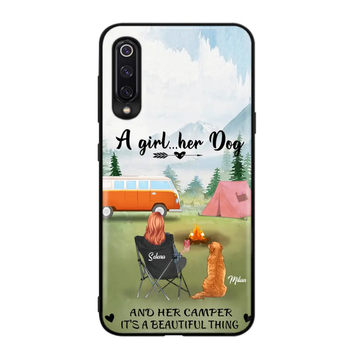 Personalized Dog Mom Camping Phone Case - Mom With Up to 4 Dogs - Best Gift For Dog Lovers - For Huawei, Xiaomi And Oppo Phone Case