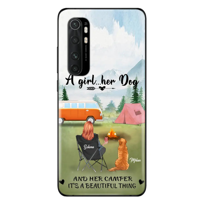 Personalized Dog Mom Camping Phone Case - Mom With Up to 4 Dogs - Best Gift For Dog Lovers - For Huawei, Xiaomi And Oppo Phone Case