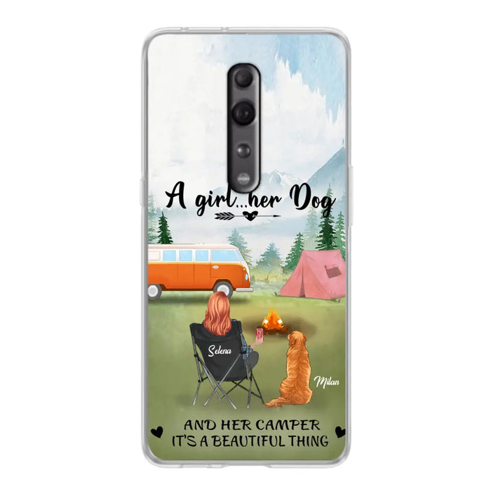 Personalized Dog Mom Camping Phone Case - Mom With Up to 4 Dogs - Best Gift For Dog Lovers - For Huawei, Xiaomi And Oppo Phone Case