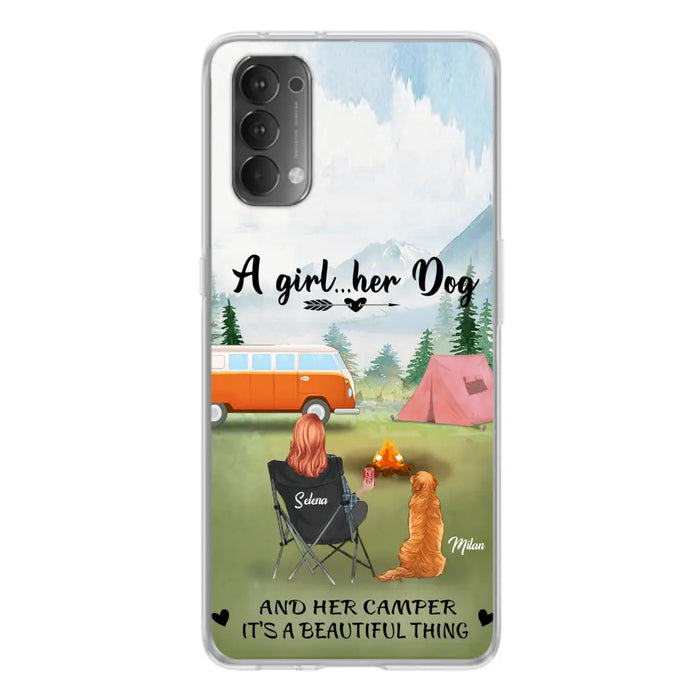 Personalized Dog Mom Camping Phone Case - Mom With Up to 4 Dogs - Best Gift For Dog Lovers - For Huawei, Xiaomi And Oppo Phone Case