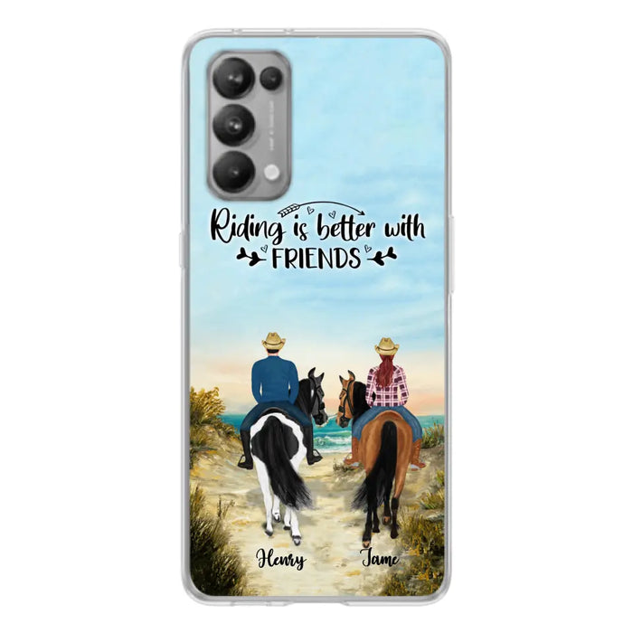 Personalized Friend Riding Horse Phone Case - Best Gift For Horse Lover - Riding Is Better With Friends - Case For Xiaomi, Oppo And Huawei