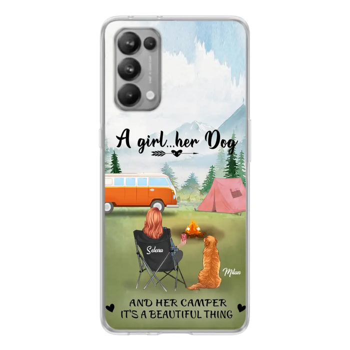 Personalized Dog Mom Camping Phone Case - Mom With Up to 4 Dogs - Best Gift For Dog Lovers - For Huawei, Xiaomi And Oppo Phone Case