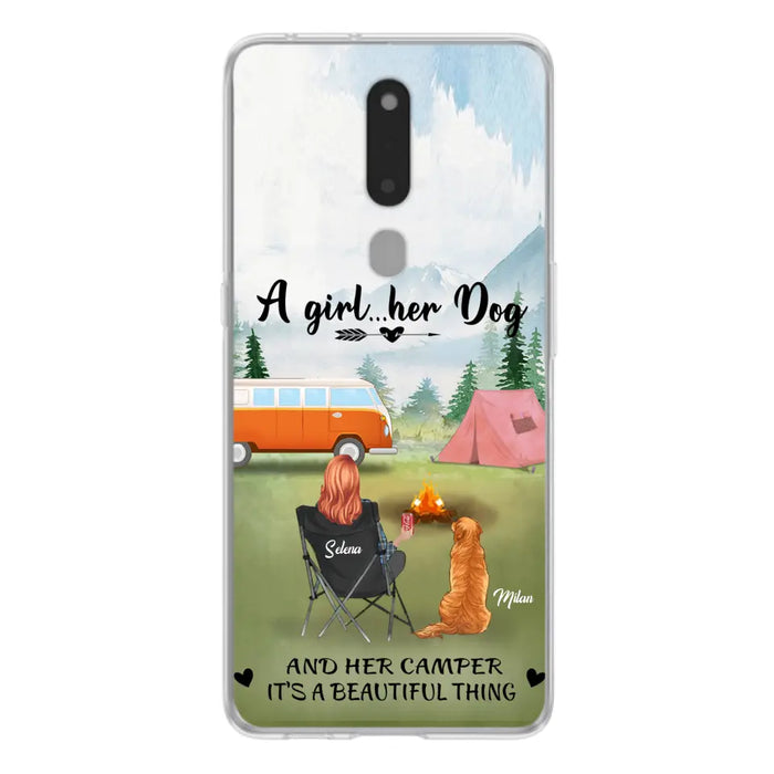 Personalized Dog Mom Camping Phone Case - Mom With Up to 4 Dogs - Best Gift For Dog Lovers - For Huawei, Xiaomi And Oppo Phone Case