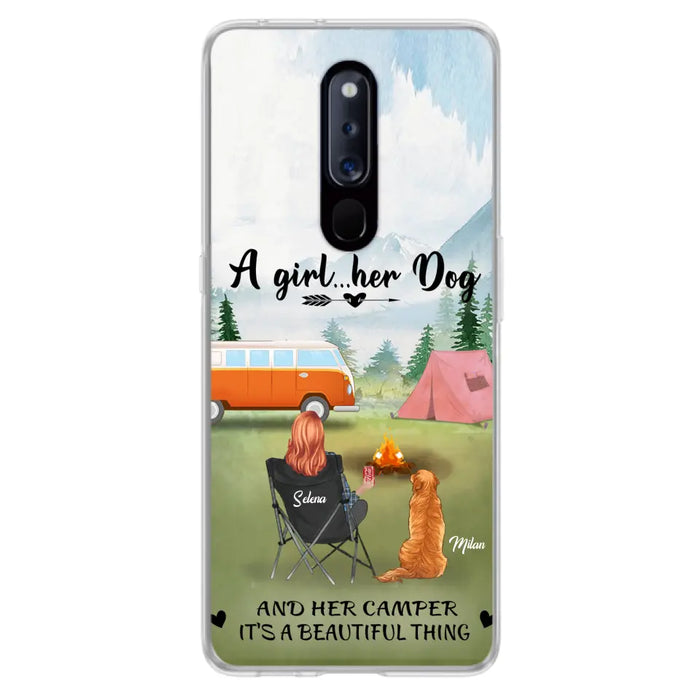 Personalized Dog Mom Camping Phone Case - Mom With Up to 4 Dogs - Best Gift For Dog Lovers - For Huawei, Xiaomi And Oppo Phone Case