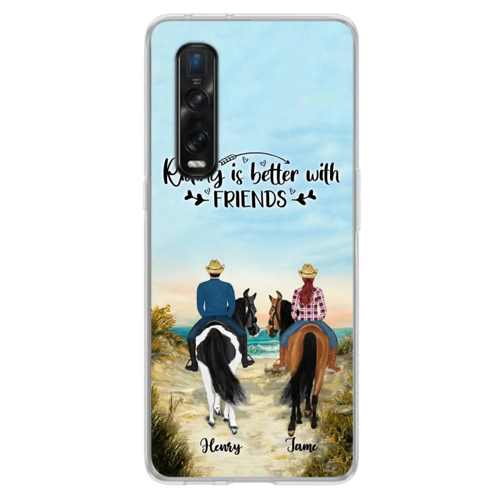 Personalized Friend Riding Horse Phone Case - Best Gift For Horse Lover - Riding Is Better With Friends - Case For Xiaomi, Oppo And Huawei