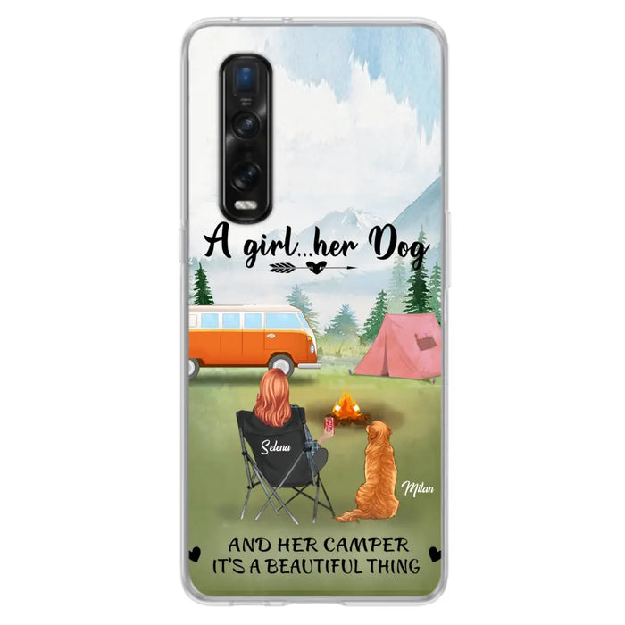 Personalized Dog Mom Camping Phone Case - Mom With Up to 4 Dogs - Best Gift For Dog Lovers - For Huawei, Xiaomi And Oppo Phone Case