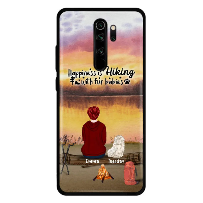 Personalized Hiking Phone Case - Man/Woman/Couple With Up to 4 Pets - Gift For Cat/Dog Lover - Happiness Is Hiking With Fur Babies - Case For Xiaomi, Oppo And Huawei