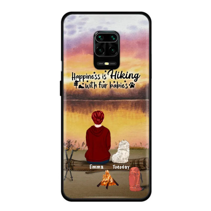 Personalized Hiking Phone Case - Man/Woman/Couple With Up to 4 Pets - Gift For Cat/Dog Lover - Happiness Is Hiking With Fur Babies - Case For Xiaomi, Oppo And Huawei