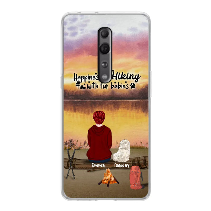 Personalized Hiking Phone Case - Man/Woman/Couple With Up to 4 Pets - Gift For Cat/Dog Lover - Happiness Is Hiking With Fur Babies - Case For Xiaomi, Oppo And Huawei