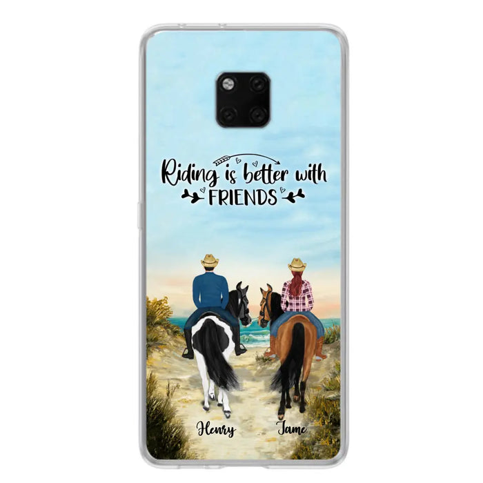 Personalized Friend Riding Horse Phone Case - Best Gift For Horse Lover - Riding Is Better With Friends - Case For Xiaomi, Oppo And Huawei