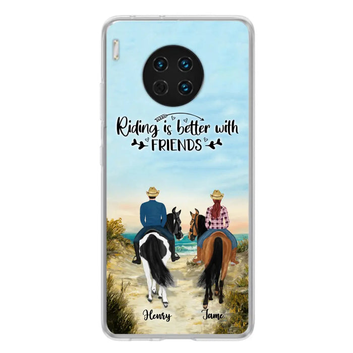 Personalized Friend Riding Horse Phone Case - Best Gift For Horse Lover - Riding Is Better With Friends - Case For Xiaomi, Oppo And Huawei