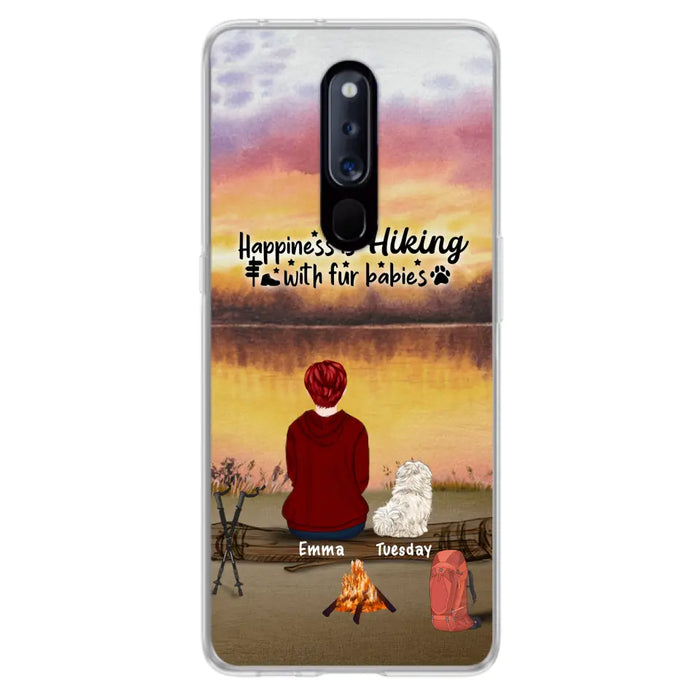 Personalized Hiking Phone Case - Man/Woman/Couple With Up to 4 Pets - Gift For Cat/Dog Lover - Happiness Is Hiking With Fur Babies - Case For Xiaomi, Oppo And Huawei