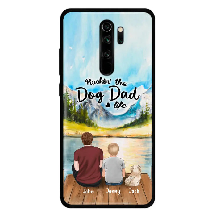 Personalized Dog Mom/Dog Dad Phone Case - Single Mom/Single Dad with 1 Kid and 1 Pet - Rockin' The Dog Dad Life