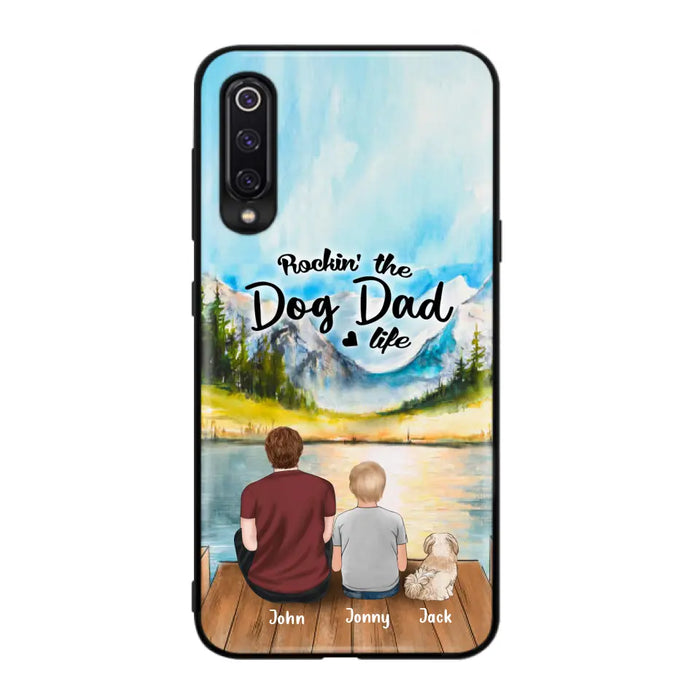 Personalized Dog Mom/Dog Dad Phone Case - Single Mom/Single Dad with 1 Kid and 1 Pet - Rockin' The Dog Dad Life