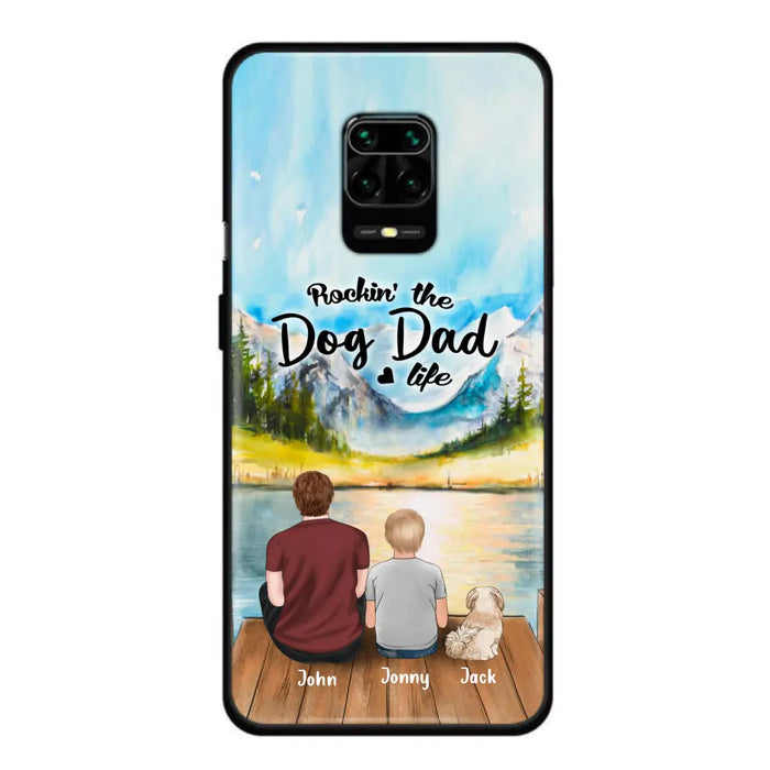 Personalized Dog Mom/Dog Dad Phone Case - Single Mom/Single Dad with 1 Kid and 1 Pet - Rockin' The Dog Dad Life