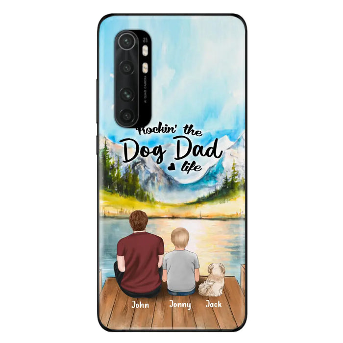 Personalized Dog Mom/Dog Dad Phone Case - Single Mom/Single Dad with 1 Kid and 1 Pet - Rockin' The Dog Dad Life