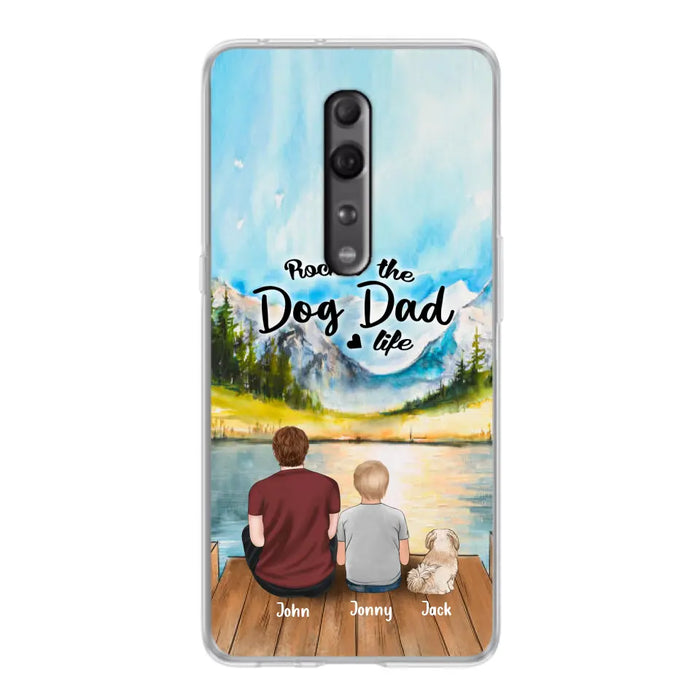 Personalized Dog Mom/Dog Dad Phone Case - Single Mom/Single Dad with 1 Kid and 1 Pet - Rockin' The Dog Dad Life