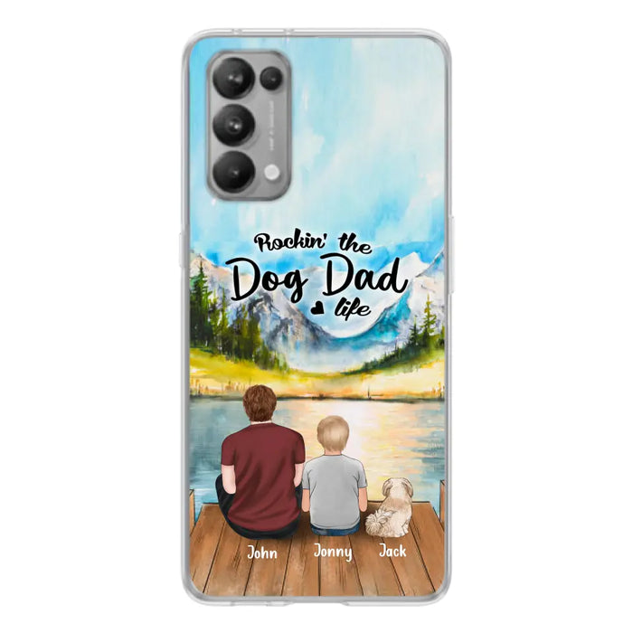 Personalized Dog Mom/Dog Dad Phone Case - Single Mom/Single Dad with 1 Kid and 1 Pet - Rockin' The Dog Dad Life