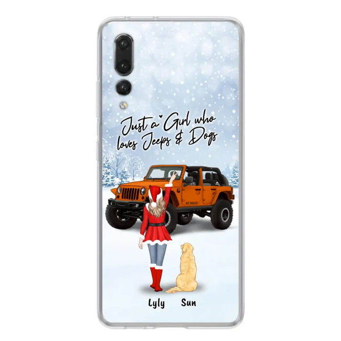 Personalized Christmas Off-road Girl Phone Case - Girl With Up to 4 Pets - Christmas Gift For Dog/Cat Lover - Just A Girl Who - Case For Xiaomi, Oppo And Huawei
