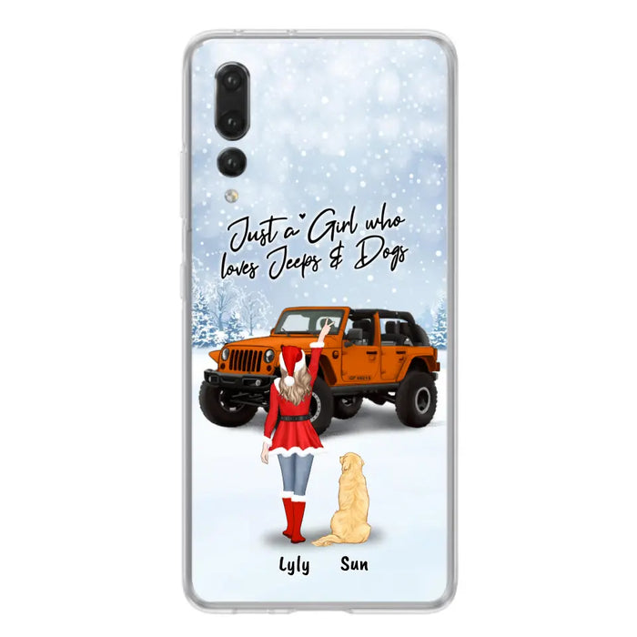 Personalized Christmas Off-road Girl Phone Case - Girl With Up to 4 Pets - Christmas Gift For Dog/Cat Lover - Just A Girl Who - Case For Xiaomi, Oppo And Huawei