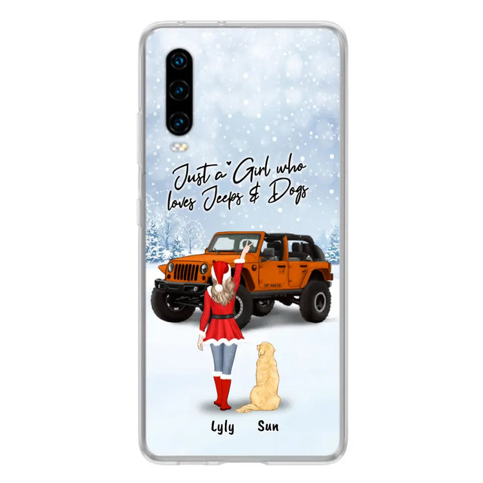 Personalized Christmas Off-road Girl Phone Case - Girl With Up to 4 Pets - Christmas Gift For Dog/Cat Lover - Just A Girl Who - Case For Xiaomi, Oppo And Huawei