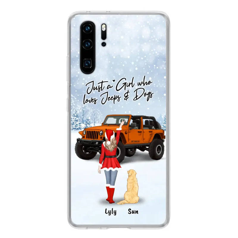 Personalized Christmas Off-road Girl Phone Case - Girl With Up to 4 Pets - Christmas Gift For Dog/Cat Lover - Just A Girl Who - Case For Xiaomi, Oppo And Huawei