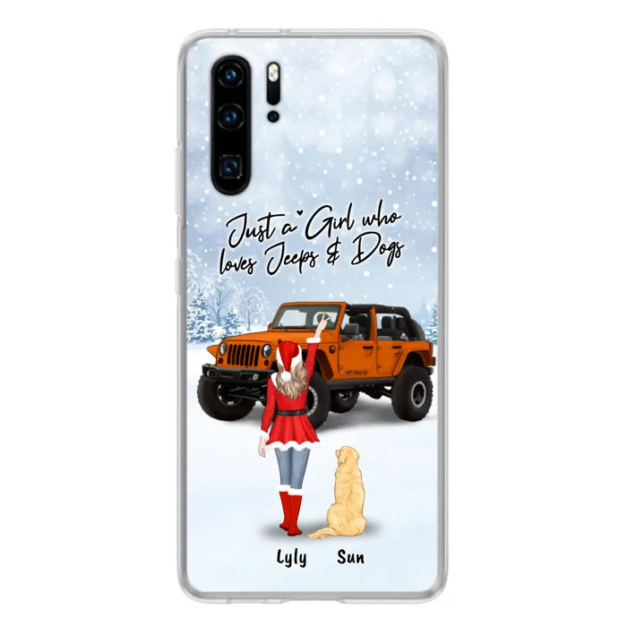 Personalized Christmas Off-road Girl Phone Case - Girl With Up to 4 Pets - Christmas Gift For Dog/Cat Lover - Just A Girl Who - Case For Xiaomi, Oppo And Huawei
