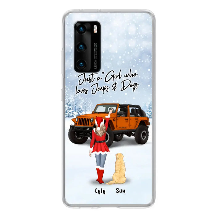 Personalized Christmas Off-road Girl Phone Case - Girl With Up to 4 Pets - Christmas Gift For Dog/Cat Lover - Just A Girl Who - Case For Xiaomi, Oppo And Huawei