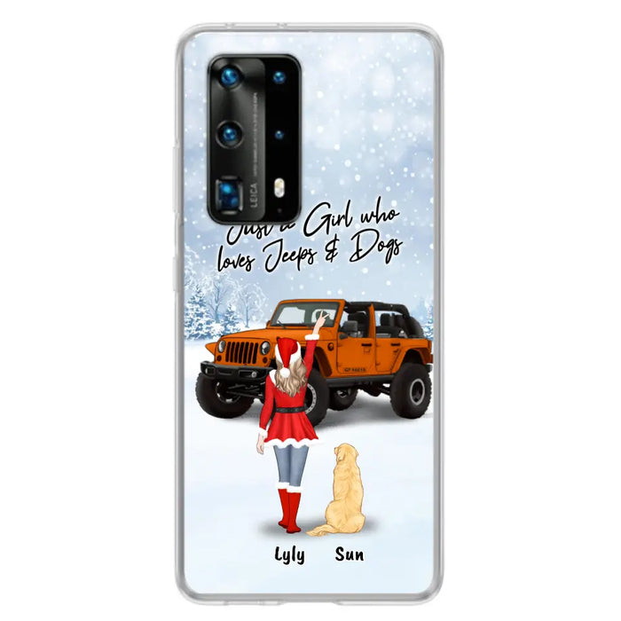 Personalized Christmas Off-road Girl Phone Case - Girl With Up to 4 Pets - Christmas Gift For Dog/Cat Lover - Just A Girl Who - Case For Xiaomi, Oppo And Huawei