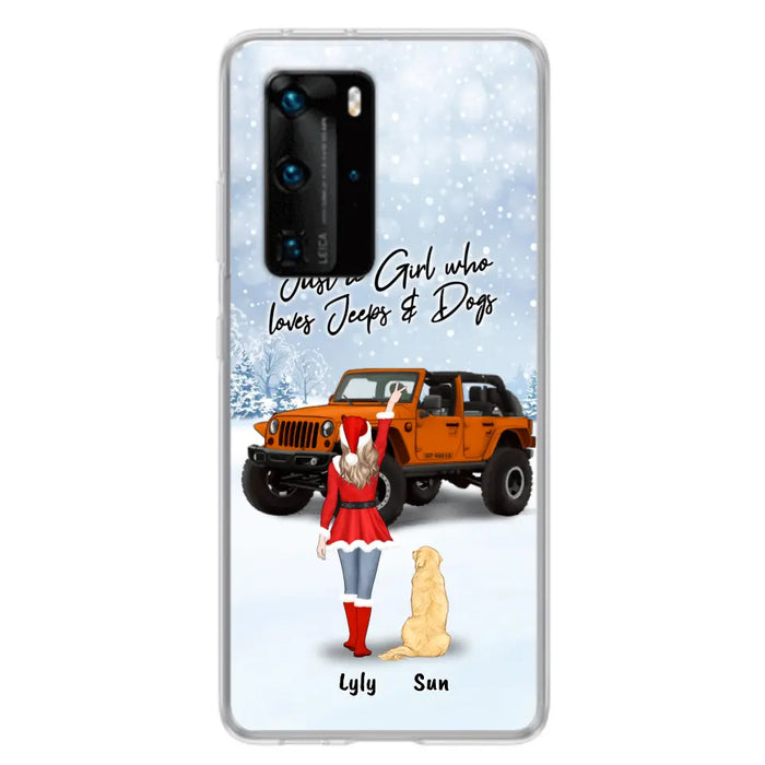 Personalized Christmas Off-road Girl Phone Case - Girl With Up to 4 Pets - Christmas Gift For Dog/Cat Lover - Just A Girl Who - Case For Xiaomi, Oppo And Huawei