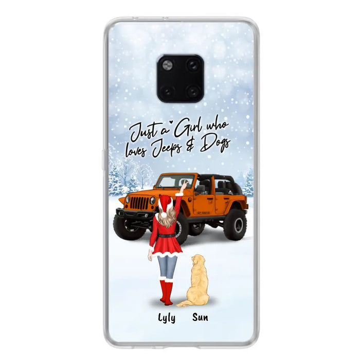 Personalized Christmas Off-road Girl Phone Case - Girl With Up to 4 Pets - Christmas Gift For Dog/Cat Lover - Just A Girl Who - Case For Xiaomi, Oppo And Huawei