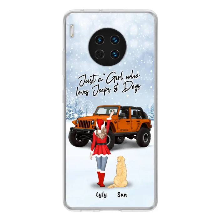 Personalized Christmas Off-road Girl Phone Case - Girl With Up to 4 Pets - Christmas Gift For Dog/Cat Lover - Just A Girl Who - Case For Xiaomi, Oppo And Huawei