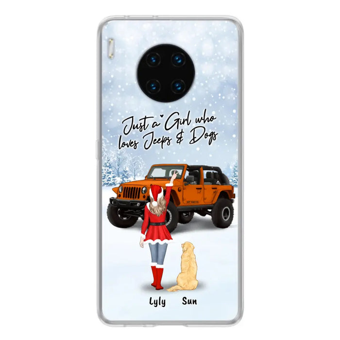 Personalized Christmas Off-road Girl Phone Case - Girl With Up to 4 Pets - Christmas Gift For Dog/Cat Lover - Just A Girl Who - Case For Xiaomi, Oppo And Huawei
