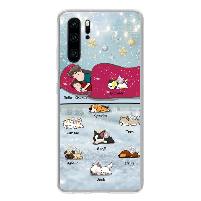 Personalized Couple With Pet Phone Case - Up to 8 Pets - Best Gift For Dog/Cat Lover - Case For Xiaomi, Oppo And Huawei