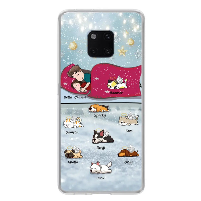 Personalized Couple With Pet Phone Case - Up to 8 Pets - Best Gift For Dog/Cat Lover - Case For Xiaomi, Oppo And Huawei
