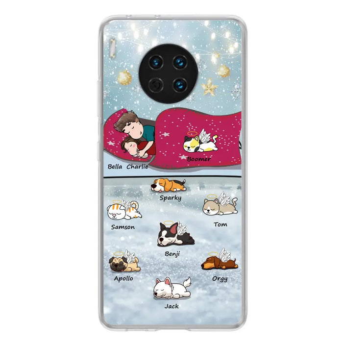 Personalized Couple With Pet Phone Case - Up to 8 Pets - Best Gift For Dog/Cat Lover - Case For Xiaomi, Oppo And Huawei