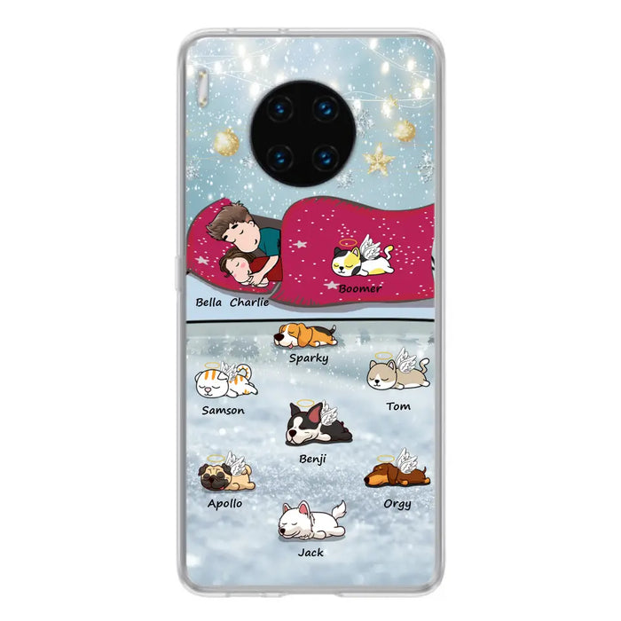 Personalized Couple With Pet Phone Case - Up to 8 Pets - Best Gift For Dog/Cat Lover - Case For Xiaomi, Oppo And Huawei