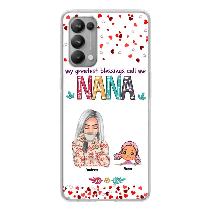 Personalized Grandma & Grandkids Phone Case - Up to 5 Kids - My Greatest Blessings Call Me Nana - For Xiaomi, Oppo And Huawei Phone Case