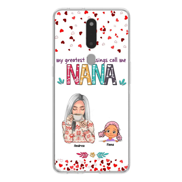 Personalized Grandma & Grandkids Phone Case - Up to 5 Kids - My Greatest Blessings Call Me Nana - For Xiaomi, Oppo And Huawei Phone Case