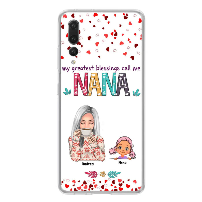 Personalized Grandma & Grandkids Phone Case - Up to 5 Kids - My Greatest Blessings Call Me Nana - For Xiaomi, Oppo And Huawei Phone Case