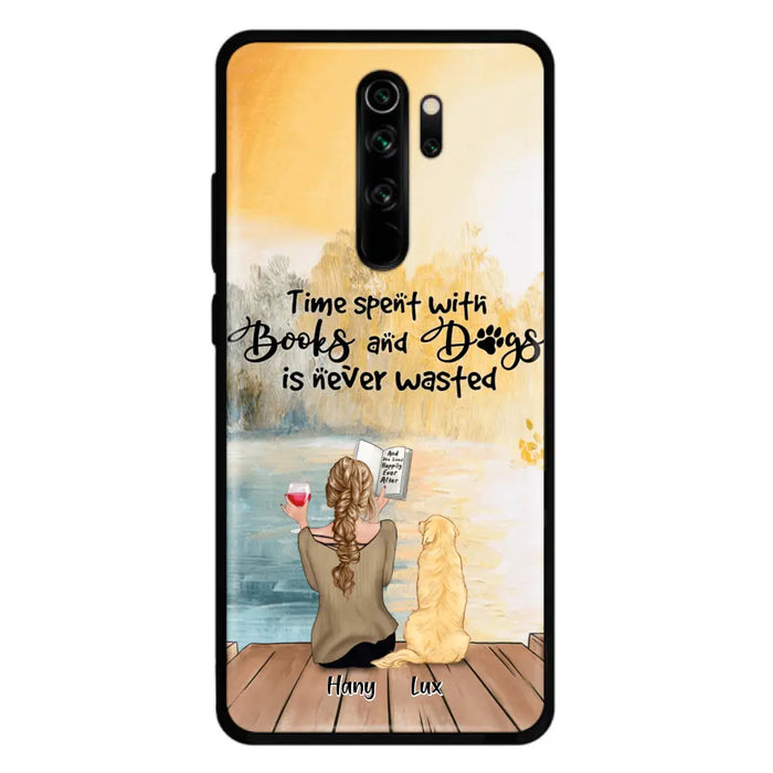 Personalized Dog Book Mom Phone Case - Woman With Up to 4 Dogs - Best Gift For Dog Lover - Time Spent With Books And Dogs Is Never Wasted - Case For Xiaomi, Oppo And Huawei