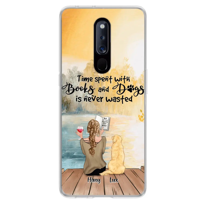 Personalized Dog Book Mom Phone Case - Woman With Up to 4 Dogs - Best Gift For Dog Lover - Time Spent With Books And Dogs Is Never Wasted - Case For Xiaomi, Oppo And Huawei