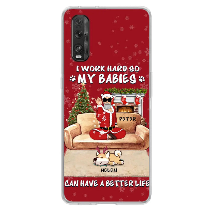 Personalized Christmas Pet Dad Phone Case - Man With Up to 4 Pets - Gift For Cat/ Dog Lover - Case For Xiaomi, Oppo And Huawei